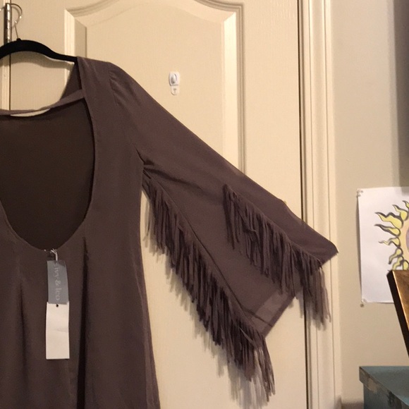 Long sleeve fringe dress - Picture 3 of 4